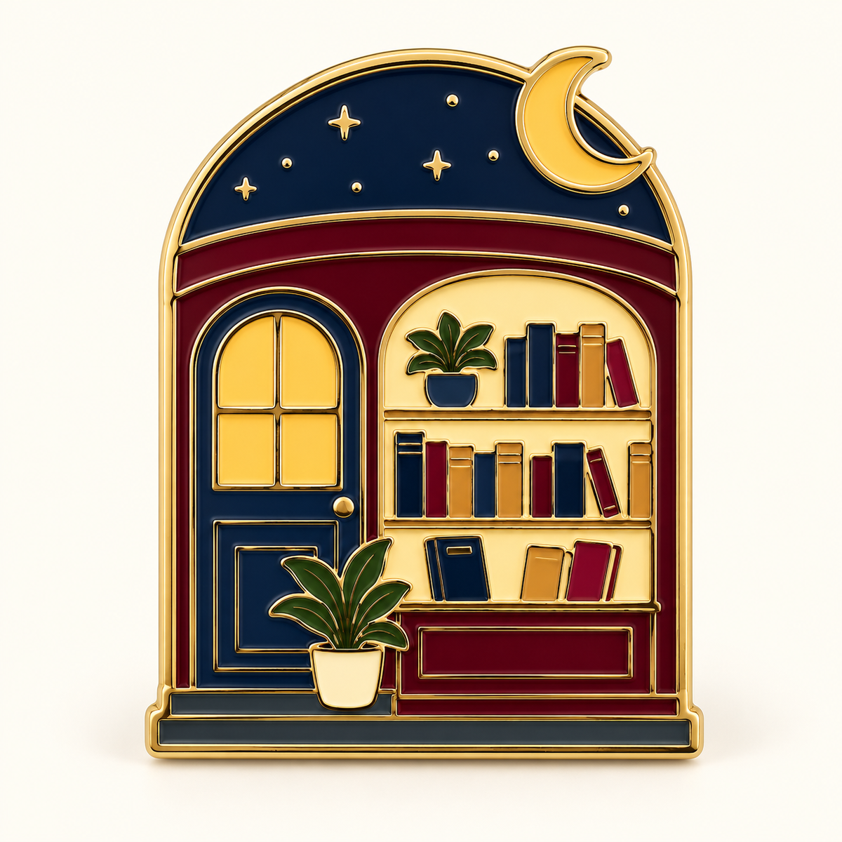 MERRI Moonlit Bookshop Enamel Pin, photo 2