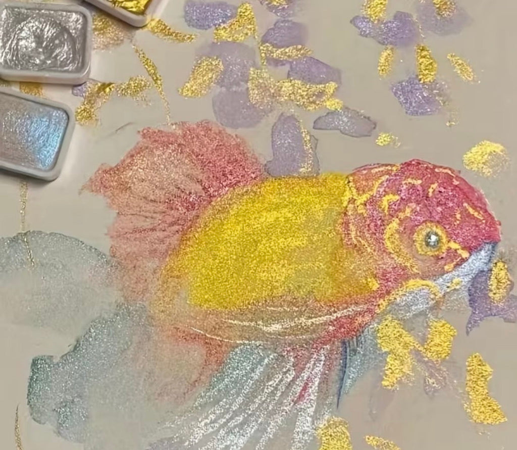 The MERRI Watercolour Set photographed in use