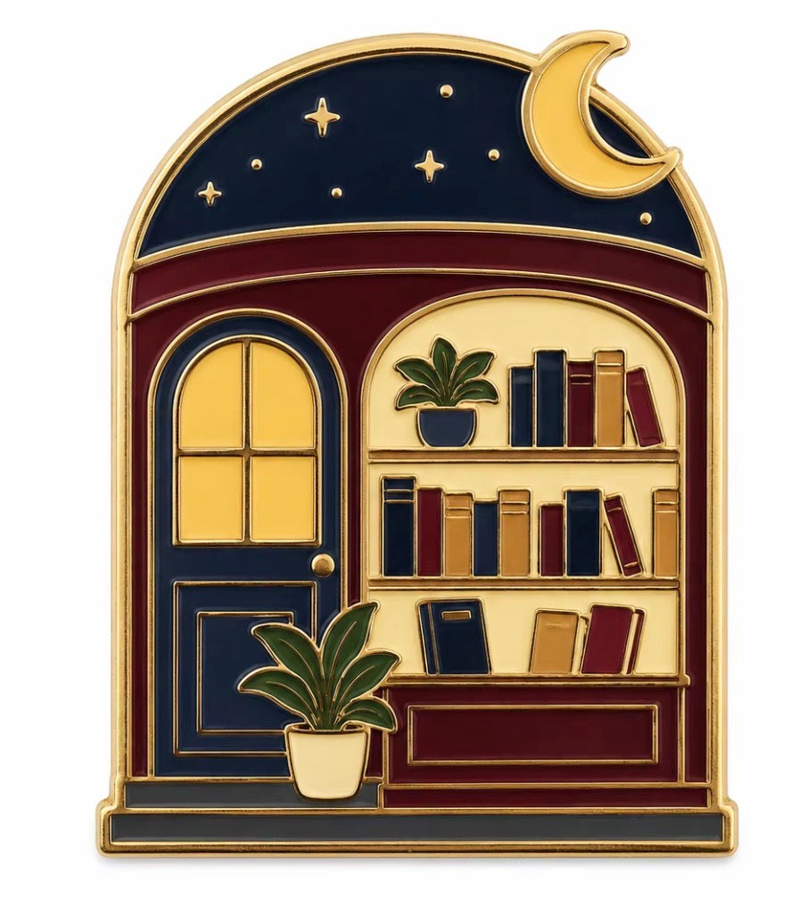 MERRI Moonlit Bookshop Enamel Pin, photo 3