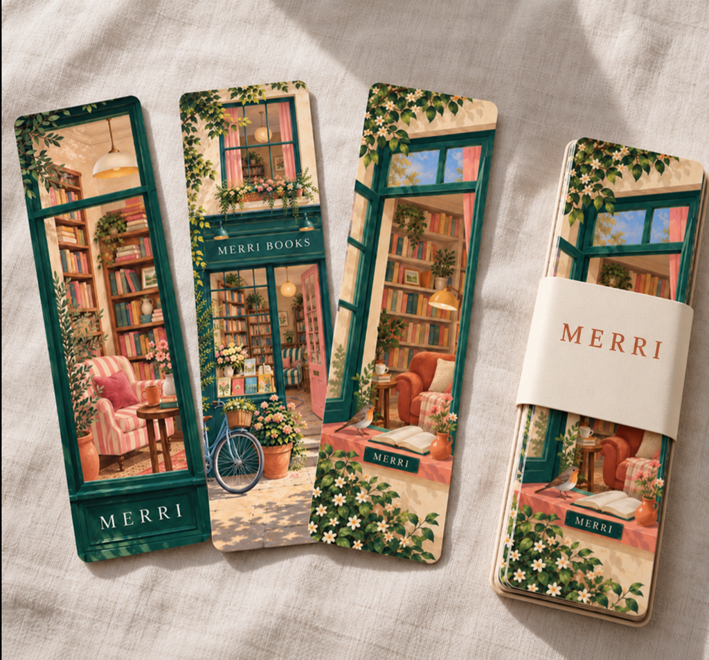 MERRI Illustrated Bookmarks, the full set of three