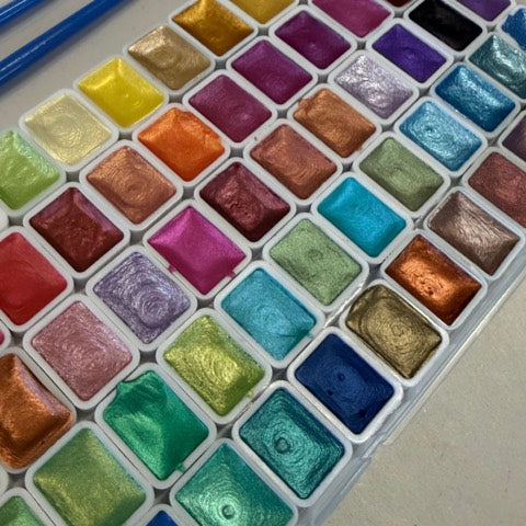 Paints and brushes from the July Offline Box